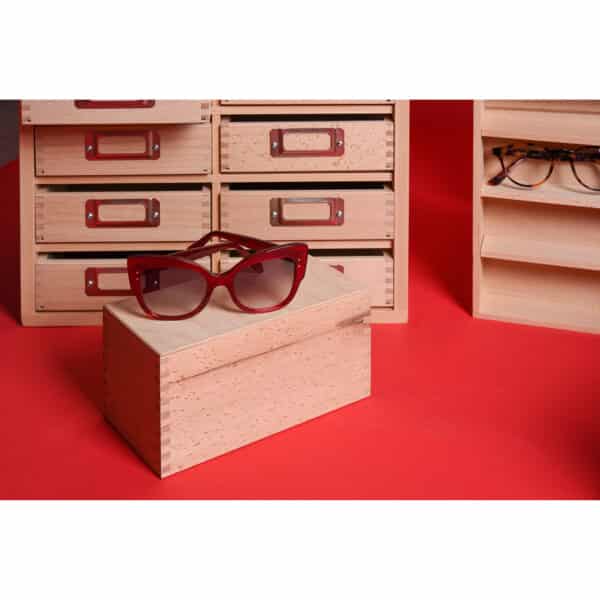 Présentoir à lunettes cube en bois - Boxop Wood 200