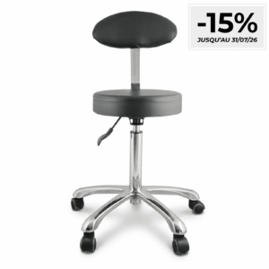 Tabouret avec dossier Simili Cuir Noir