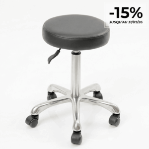 Tabouret sans dossier Simili Cuir Noir
